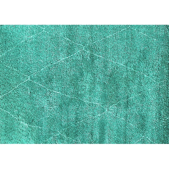 Ahgly Company Machine Washable Indoor Rectangle Oriental Turquoise Blue Industrial Area Rugs, 3' x 5'