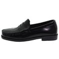 thumbnail image 2 of School Issue Children's Simon Black Leather Penny Loafers for Little and Big Girls Size 5.5W, 2 of 6