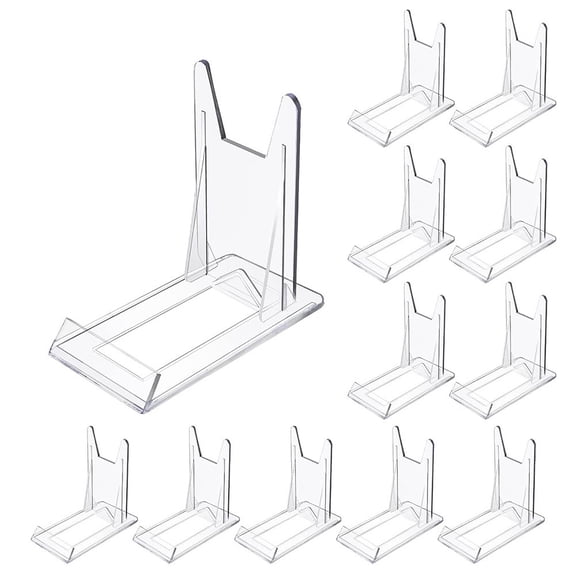 Adjustable Acrylic Plate Stand Set - 12 Pieces |Transparent