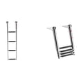 thumbnail image 1 of KFFKFF Boat Ladder, 4 Steps, Stainless Steel Telescoping Folding Swim Deck Ladder for Rear Entry Inboard, Heavy Duty 900 lbs Capacity with Wide Anti-Slip Steps, 1 of 9