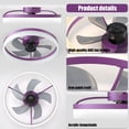 thumbnail image 4 of Modern 12-Inch Dimmable LED Ceiling Fan with Light - Ultra-Thin, Remote Control, Quiet Purple Fan for Bedroom & Living Room, 4 of 9