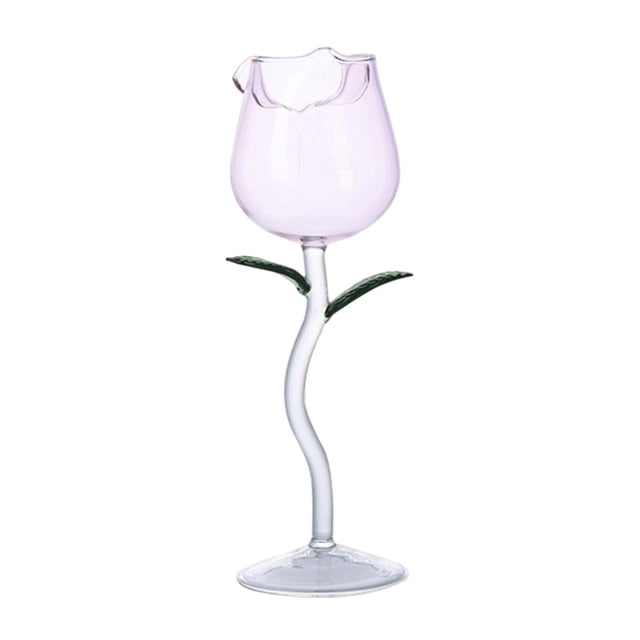 DOLITY Creative Glasses Transparent Cup 5oz/150ml Glass Glass Champagne Goblet Pink