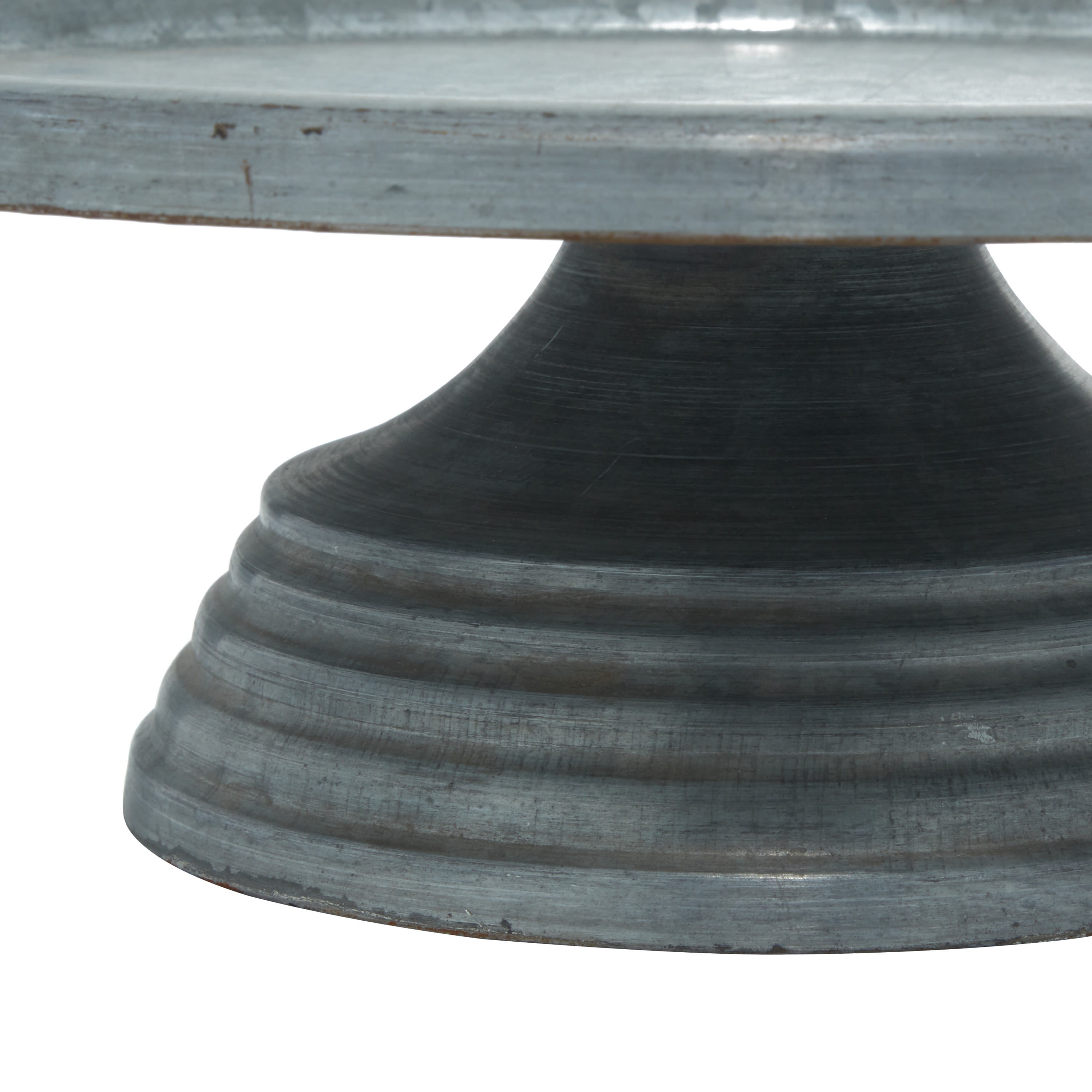 DecMode 13" x 4" Gray Metal Galvanized Decorative Stand, 1-Piece