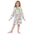 thumbnail image 6 of FORMRS Niños Bathrobe Unisex Hooded Robe Soft Plush Pajamas Sleepwear, Size 2-3T, Purple Vegetables Pattern, 6 of 7