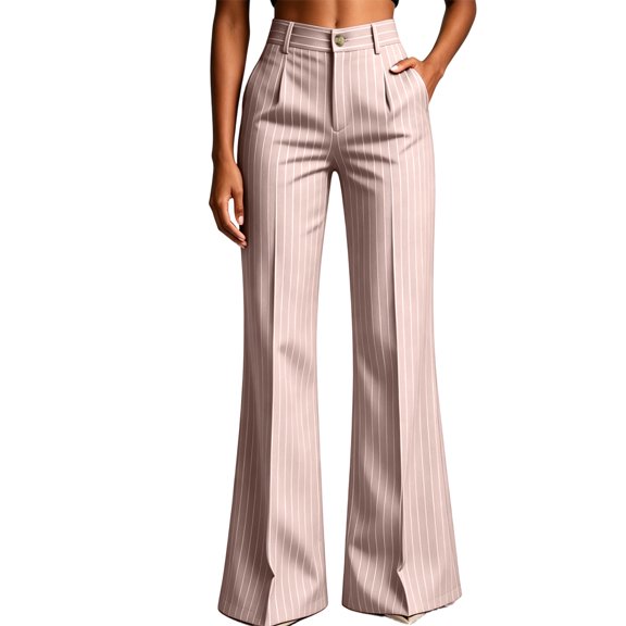 Women's Striped Cargo Trousers Baeitkot Women's Striped Cargo Trousers with Pockets Pink XL