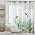 thumbnail image 2 of Sage Green    Bathroom Shower Curtain with Snap in Liner Rustic Eucalyptus Leaf and Hummingbird Hookless Bathroom Shower Curtains Cottage Plant Cloth Hotel Bathroom Curtains Decor 71x74 Inch, 2 of 7