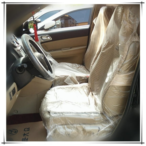 Funda de asiento desechable para automóvil, funda para volante, funda para palanca de cambios, funda para freno de mano, almohadilla para pies, juego de tres piezas, juego de cuatro piezas