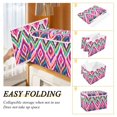 thumbnail image 4 of 40L Lidded Home Storage Bins Foldable Storage Box with Handle for Home Bedroom Closet, Rainbow Ikat Printed, 4 of 7