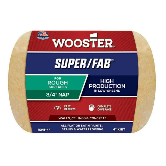 Wooster 4" Paint Roller Cover, 3/4" Nap, Knit Fabric R241-4