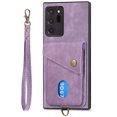 thumbnail image 5 of Nalacover for Samsung Note 20 Ultra, Slim Case Wallet with Credit Card Holder, Back Flip Premium Leather Magnetic Clasp Kickstand Wirst Hand Strap Shockproof Cover for Galaxy Note 20 Ultra, Purple, 5 of 7