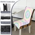 thumbnail image 6 of TSOVTHRID Colorful Tie Dye Print Quilted Dining Chair Covers, Stretch Removable Chair Cushion Slipcovers with Elastic Band, Seat Covers for Dining Room, Kitchen, Set of 1, 6 of 7