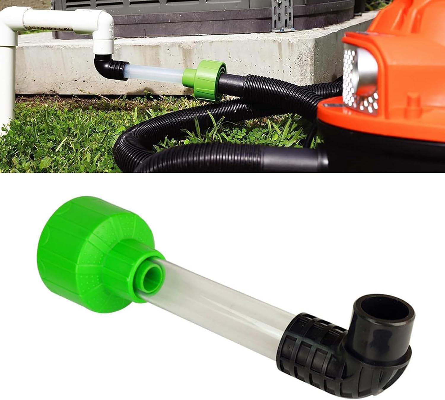 AC Drain Line Cleaner Adapter, 1Pc Plastic Universal HVAC to PVC Wet Vac Attachment, Heavy Duty Unclogger Pipe Connector for Air Conditioner Maintenance Home Office, 8.27 Inch