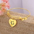 thumbnail image 4 of Letter G Heart Bracelet (Engraving Available) - Heart Bangle Bracelet (Personalized Engraving Option), 4 of 5