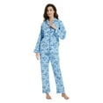 thumbnail image 3 of GLOBAL Womens Flannel Cotton Pajama Set Long PJs Flannel Loungewear Sleepwear,Size S-3XL, 3 of 6