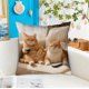 thumbnail image 1 of Juego de almohadas con estampado de animales bonitos para dormitorio, sala de estar, sofá, cojín de 45 x 45 cm para decoración de sofá y sala de estar, funda de almohada aterciopelada., 1 of 6