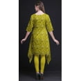 thumbnail image 4 of Bimba Yellow Berries & Leaves Printed Asymmetrical Kurti Tops for Women Indian Summer Dress Tunic Medium, 4 of 6