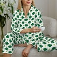 thumbnail image 6 of Rateoe St. Patrick’s day Pattern Womens Pajamas Set Long Sleeve Sleepwear Button Down Nightwear Soft Cotton Pj Lounge Sets-Small, 6 of 7