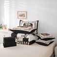 thumbnail image 6 of Manfei Gothic Halloween 7-Piece King Bedding,Skeletons Pattern King Bed in a Bag,Beige,Black Reversible, 6 of 7