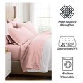 thumbnail image 6 of 6-Piece King Sheet Set, 21-Inch Extra Deep Pocket King Sheets, Fitted and Flat Sheet Set, Microfiber Bedding, Premium Bedding, Pink Pillow Cases, Pastel Pink Sheets, 6 of 8