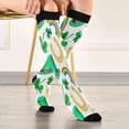 thumbnail image 5 of GZHJMY 1 Pair St. Patrick's Day Clover Compression Socks for Women Men, Knee High Stockings for Athletic Sports,Running,Travel, 5 of 7