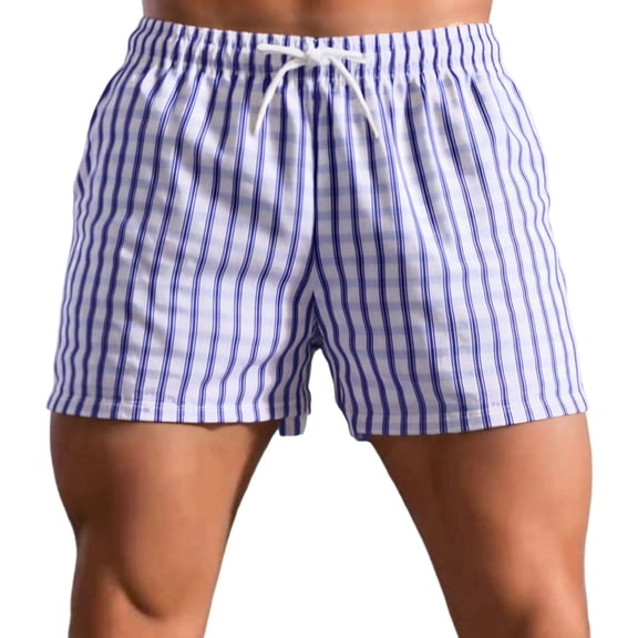Hurxie Men's Pajama Shorts, Soft Woven Pajama Shorts for Men Plaid Pj Bottoms Multicolor,S