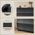thumbnail image 6 of Tall Dresser for Bedroom, Modern 8 Drawers Dressers, Wood Wave Surface Chests of Drawers for Closet Hallway, Black, 6 of 9