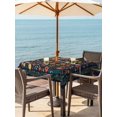 thumbnail image 2 of Boho Flowers Outdoor Tablecloth - 60x60 Inch Square Dining Table Cover, Spring Abstract Watercolor Floral Leaf Waterproof Outdoor Table Cloth with Umbrella Hole & Zipper for Picnic/Patio/Party, 2 of 7