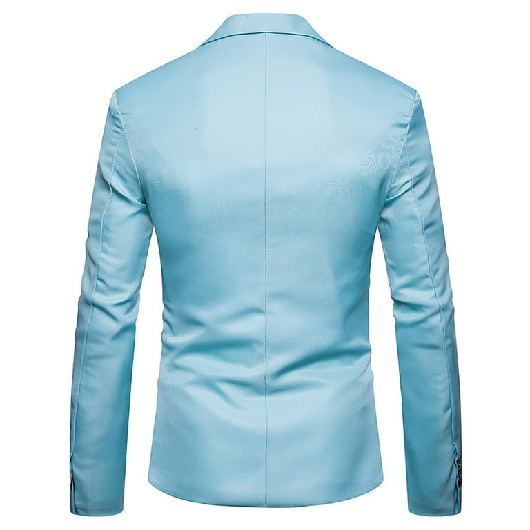 SMihono Men's Trendy Blazer + Suit Pants Two-piece Set Lapel Collar Button  Front Stretch Suit Coat Prom Wedding Long Sleeve Tuxedo Slim Fit Solid
