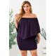 thumbnail image 3 of ABPHQTO Vestido mini poncho morado con múltiples capas para mujer, 3 of 5