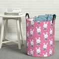 thumbnail image 6 of Fuzoiu Rabbit Holding Flowers Print Circular Hamper,Laundry Basket with Handle,Collapsible Laundry,Dirty Clothes Storage Basket,for Bedroom Bathroom Dorm Living Room-Small, 6 of 6