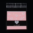 thumbnail image 1 of Bolsa rectangular de polipropileno (OPP) con diseño de corazón, autosellable, para regalo, joyería, bodas, fiestas (rosa perla)., 1 of 3