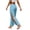 26# Light Blue, variant on Side High Slit Pants for Women Elastic Waist Sports Trouser Soft Casual Bottom Loose Wide Leg Hippie Light Blue 2XL