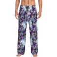 thumbnail image 2 of Kdxio Purple Marble Texture Print Men's Sleep Pajama Pant Lounge Pants with Pockets, 2 of 8