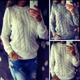 thumbnail image 2 of Femmes Manches Longues Tricoté en Vrac Hiver Chaud Pull Casual Pull Pull Tops, 2 of 4