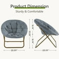 thumbnail image 4 of GIANNA Faux Fur Folding Saucer Chair, Comfy Lounge Chairs for Bedroom Living Room Flexible Folding Seating, Grey, 4 of 5