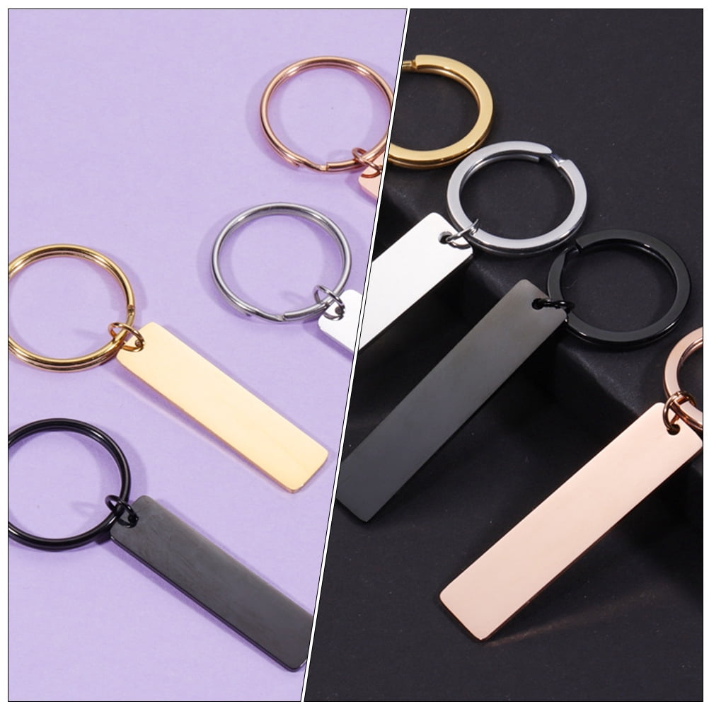 WORGEOUS 25 pcs  Blank Stainless Steel Key Chain Blank Keychain Blank Key Ring Key Tags For Number Tag