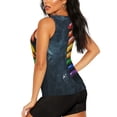 thumbnail image 3 of Lsque Rainbow Sausages On Dark Slate Printed Workout Tank Tops for Women, Athletic Sports Tank Tops, Compression Sleeveless Dry Fit Shirts,Sleeveless Yoga Shirt-XX-Large, 3 of 9