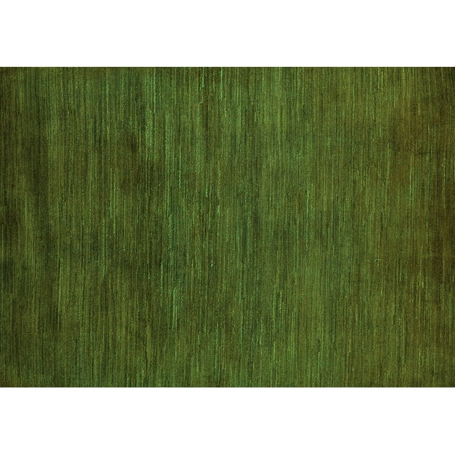 Ahgly Company Indoor Rectangle Oriental Green Modern Area Rugs, 7' x 10'