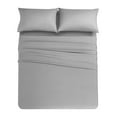 thumbnail image 2 of Microfiber Bed Sheet Set Hotel Style Deep Pocket，Cool & Breathable Bed Sheets Light grey, 2 of 8