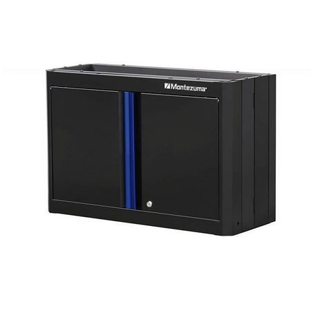 UPC: 0067472221296 | Montezuma Garage Tool Storage System 30.5 x 12  Locking 2 Door Wall Cabinet  Black Finish