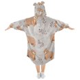thumbnail image 2 of FORMRS Wearable Blanket Hoodie with Sleeves for Kids Cozy Flannel Sweatshirt, Cartoon Bear, 2 of 7