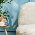 thumbnail image 6 of White Boucle Swivel Lounge Chair Modern Design Style Living Room, 6 of 11