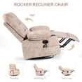 thumbnail image 3 of Hramk Beige Recliner Chair Sofa, Swivel Reclining Chairs for Adults, Nursery Rocking Chair with Massage and Heat, Living Room Single Sofa Recliners with Remote Control and Cup Holder, 3 of 7