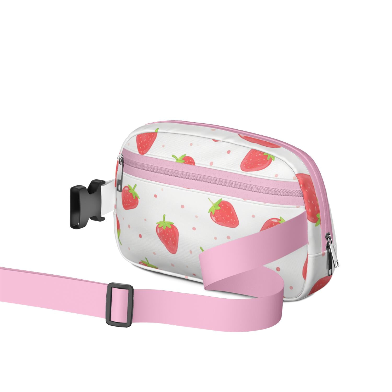 Cross Body Bag for Men&Women Fashionable Waterproof Fanny Pack with Adjustable Strap for Casual Running Hiking Cycling Strawberry Cute Sporty Waist Pack