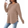 thumbnail image 2 of Women'S Maternity Shirt Long Sleeve Maternity T-Shirt Sport Top Tunic Top Mom Outfit Khaki M, 2 of 10