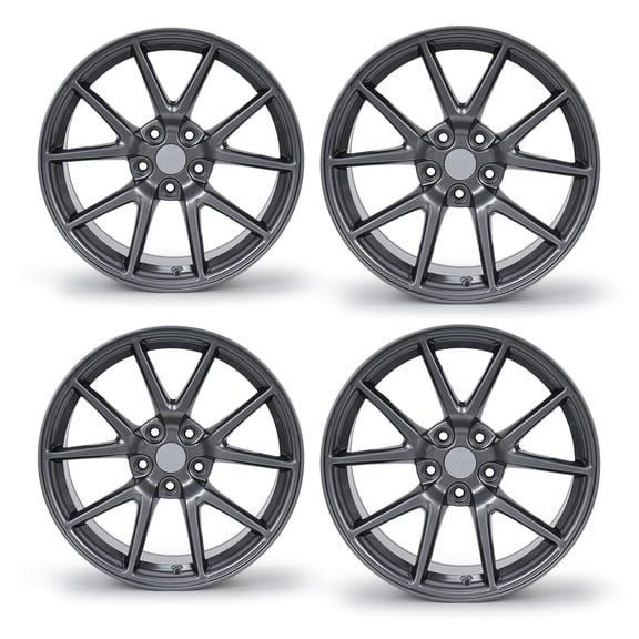 4-Pack 18 x 8.5 inch Light Gunmetal Replacement Wheel Rim for Model 3 2017-2023