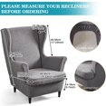 thumbnail image 3 of CJC Wingback Chair Slipcover, 2-Piece Stretch Wing Back Chair Cover with Cushion Cover, Armchair Covers Furniture Protector for Living Room Bedroom (Dark Gray), 3 of 10