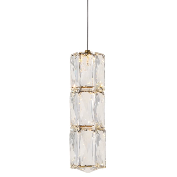 Polaris LED light gold Pendant Clear Royal Cut Crystal