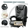 thumbnail image 5 of Massage Office Chair with Heat & 6 Vibration Points - Ergonomic Executive Chair with Footrest, Reclining Backrest & Wheels, 5 of 7