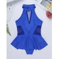 thumbnail image 4 of DPOIS Kids Girls Sparkly Rhinestone Gymnastics Bodysuit Ballet Leotard Dress Blue 16, 4 of 7